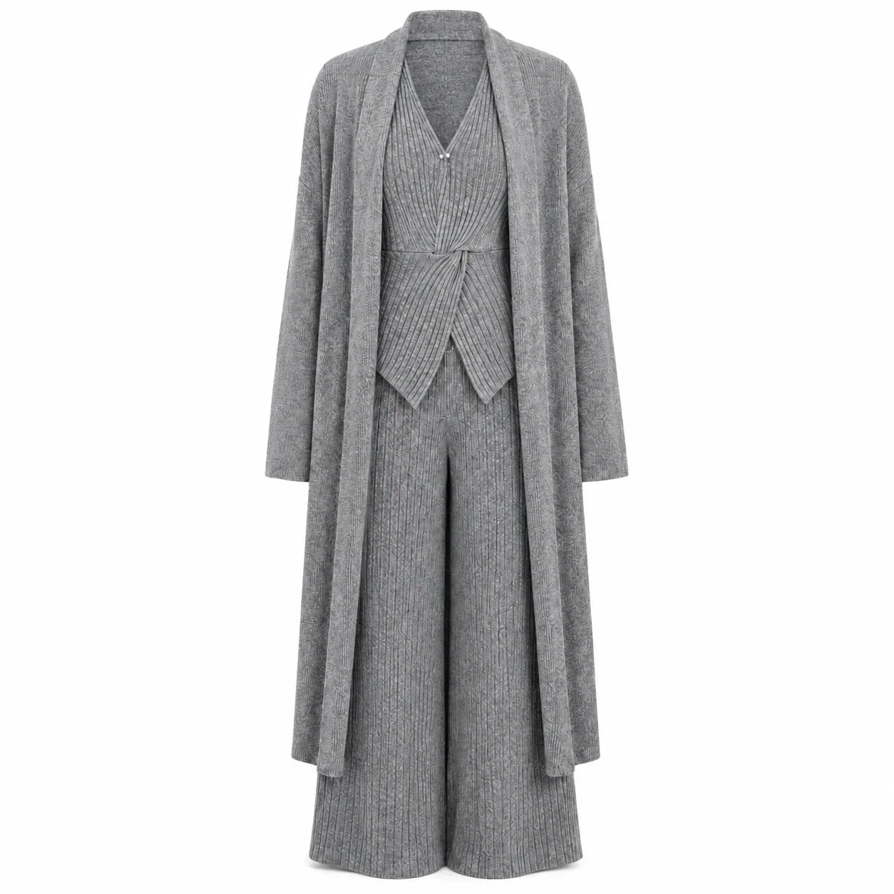 Ribbed Knit Three Piece Set WHD0606599