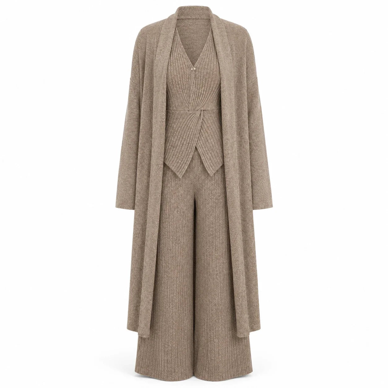 Ribbed Knit Three Piece Set WHD0606599