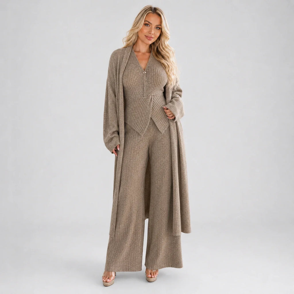 Ribbed Knit Three Piece Set WHD0606599