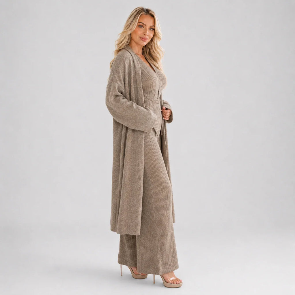 Ribbed Knit Three Piece Set WHD0606599