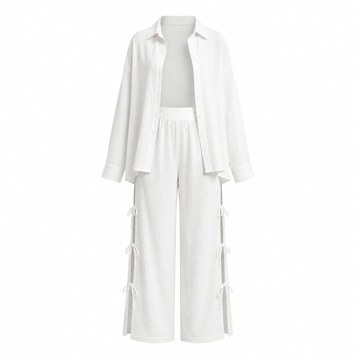Side Tie Resort Shirt Set WHD0606600