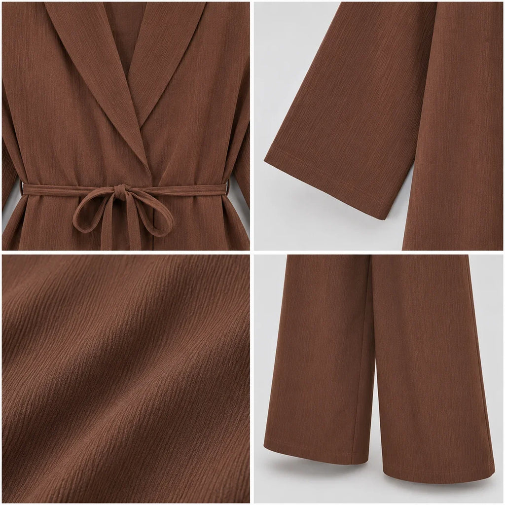 Tie-Waist Wide Leg Set WHD0606601