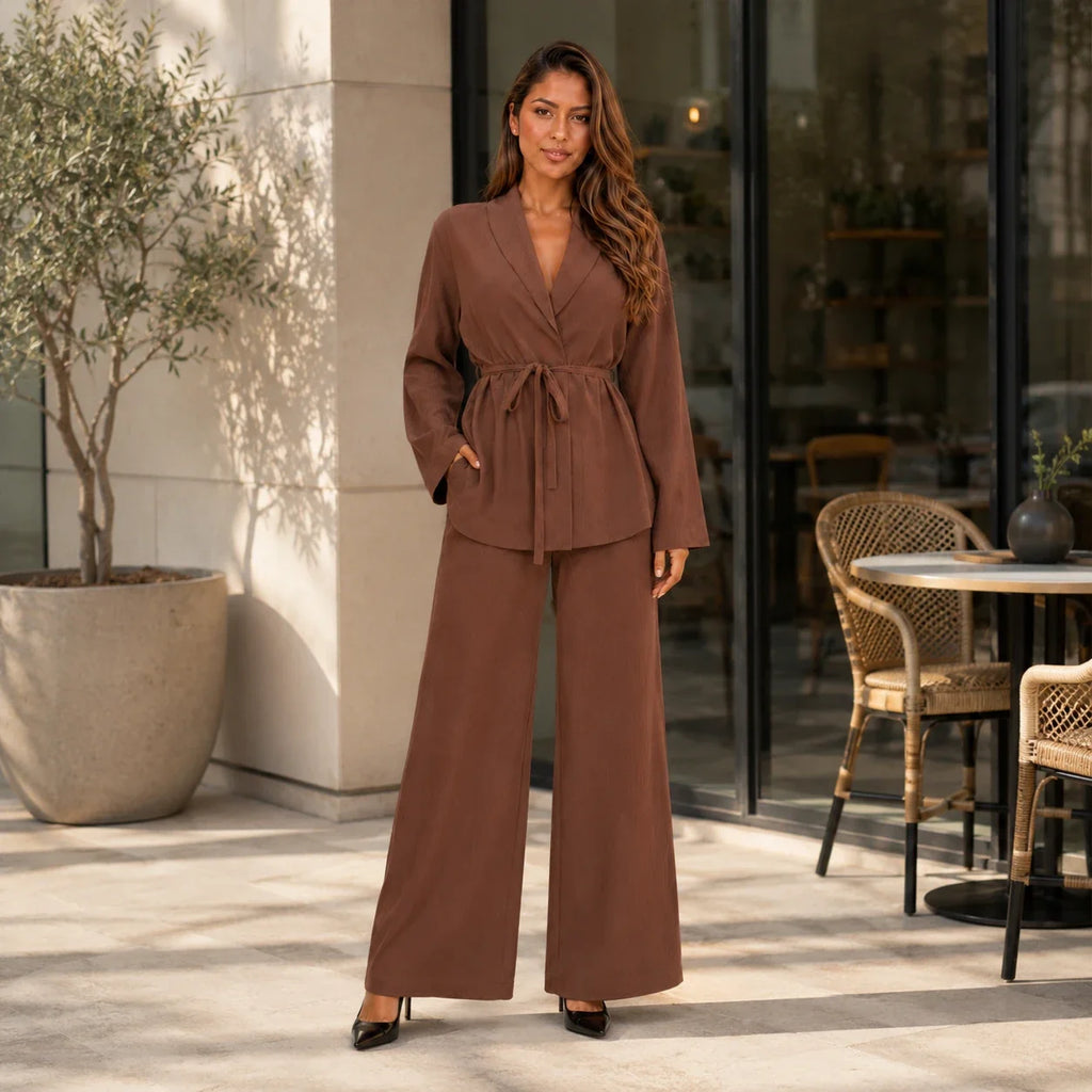 Tie-Waist Wide Leg Set WHD0606601