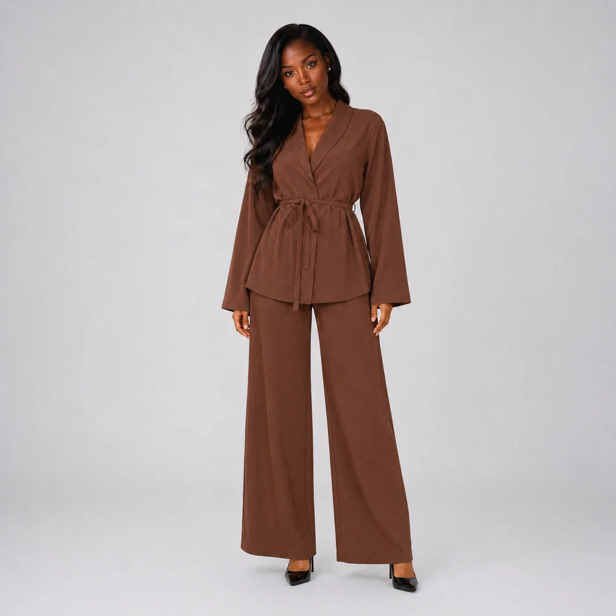 Tie-Waist Wide Leg Set WHD0606601