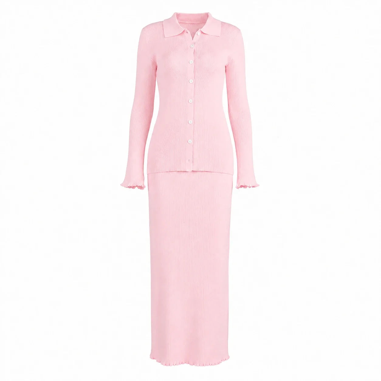 Ribbed Knit Skirt Set WHD0606603