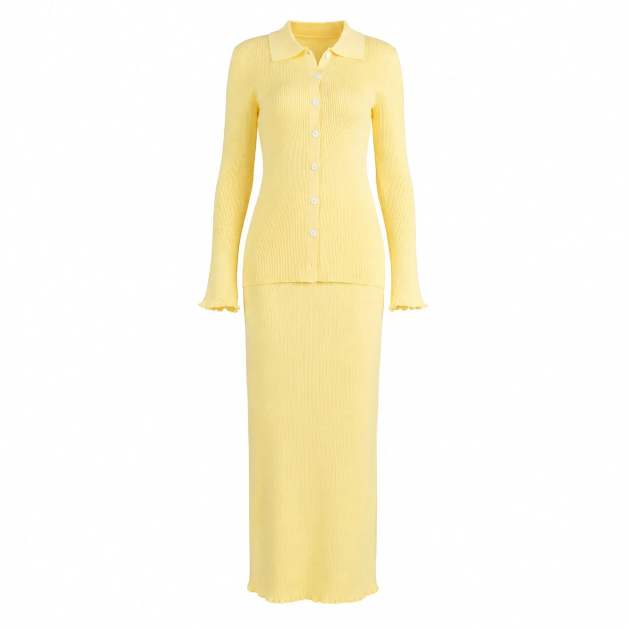 Ribbed Knit Skirt Set WHD0606603