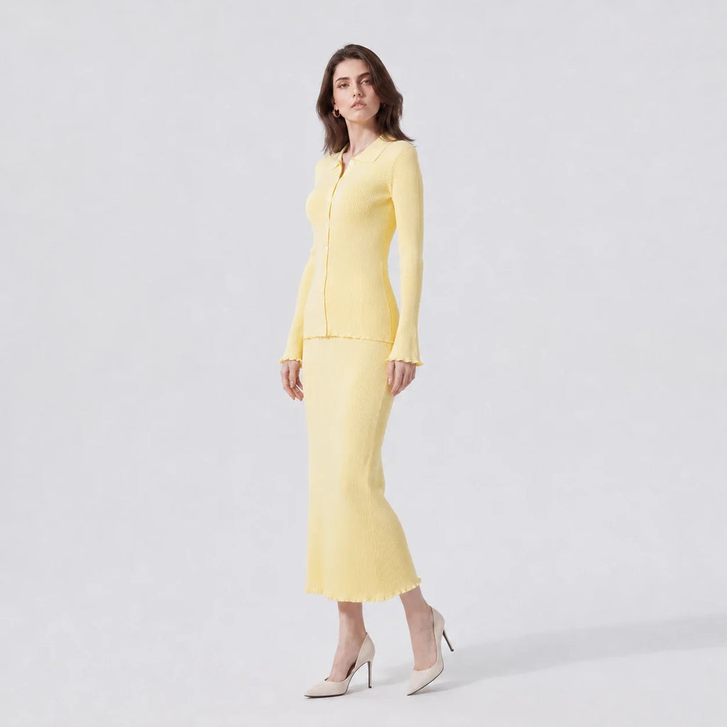 Ribbed Knit Skirt Set WHD0606603