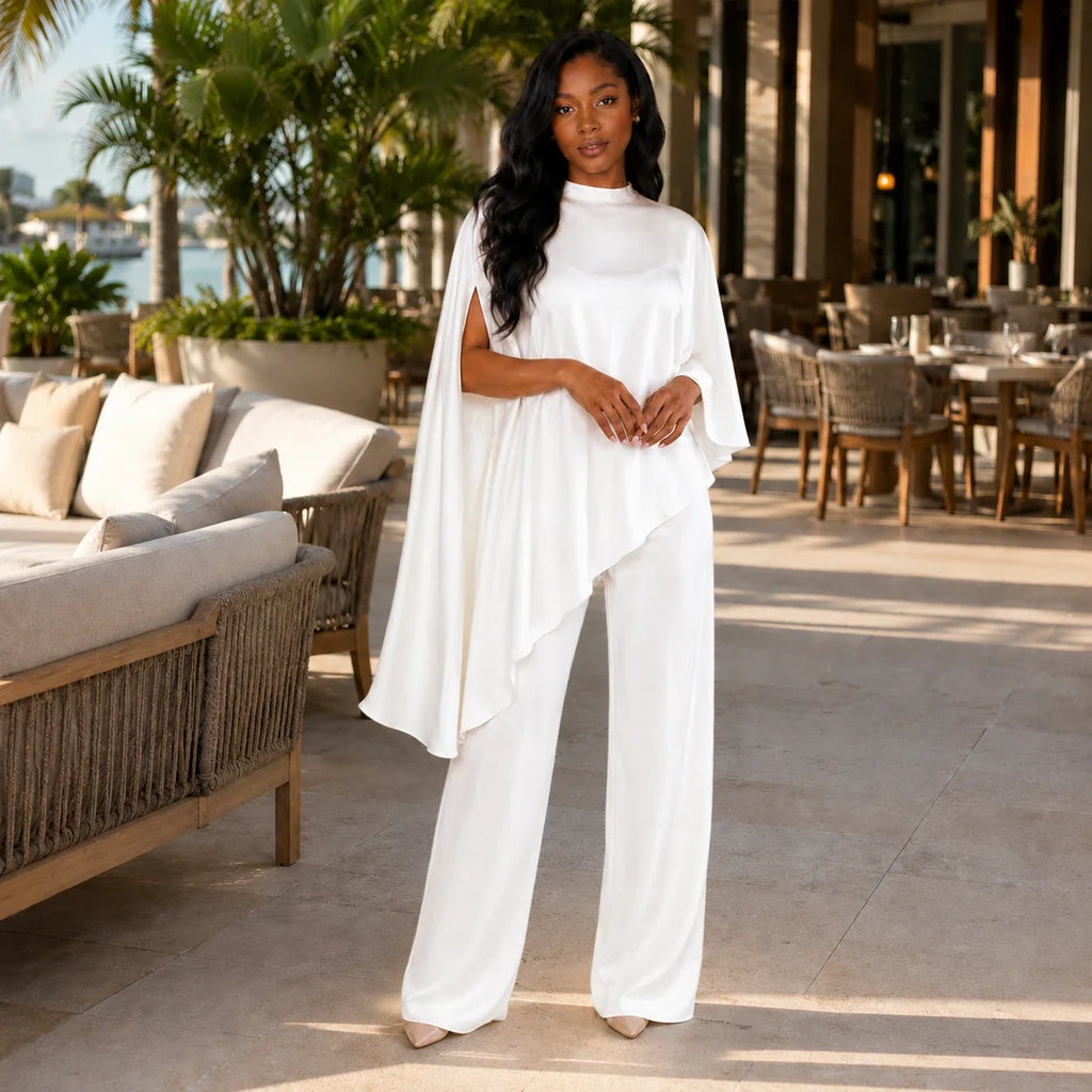 Cape Sleeve Wide Leg Set WHD0606604