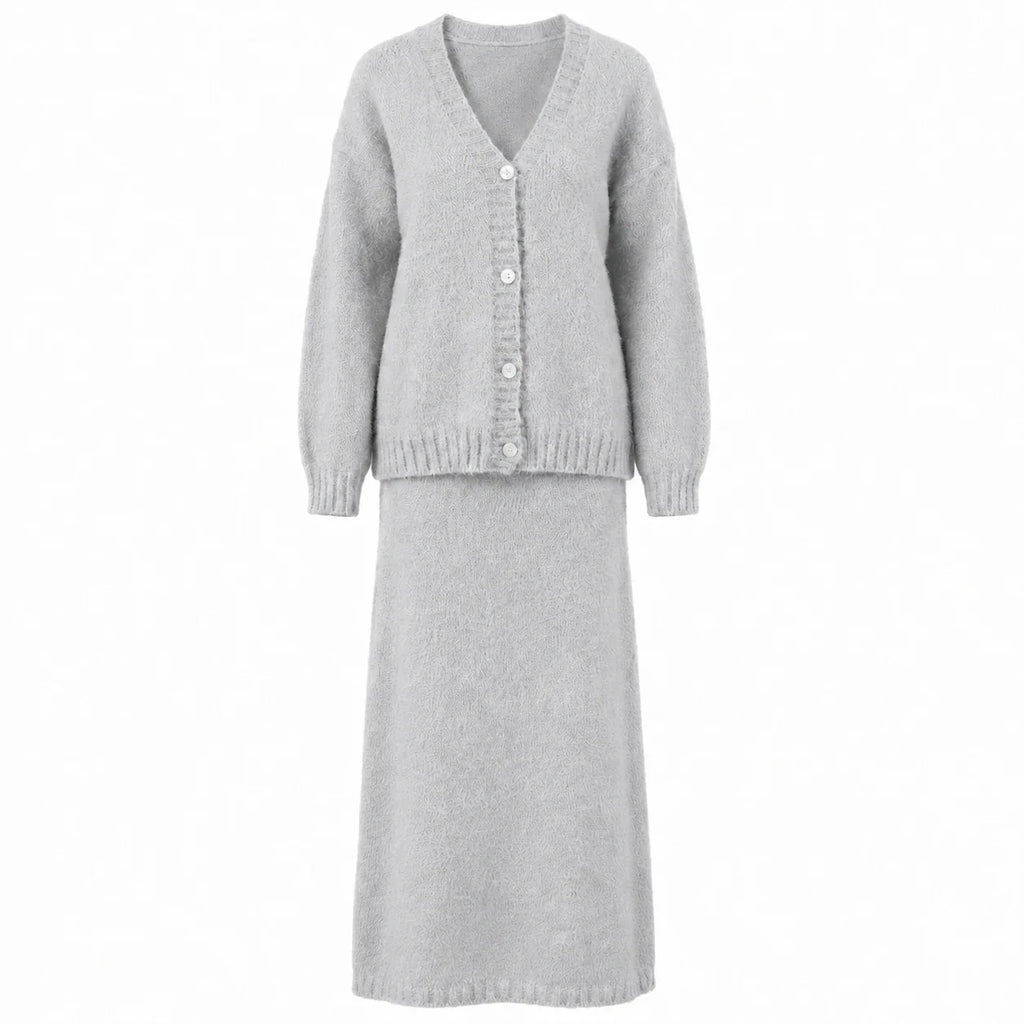 Fuzzy Knit Skirt Set WHD0606605