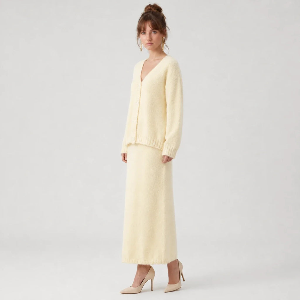 Fuzzy Knit Skirt Set WHD0606605