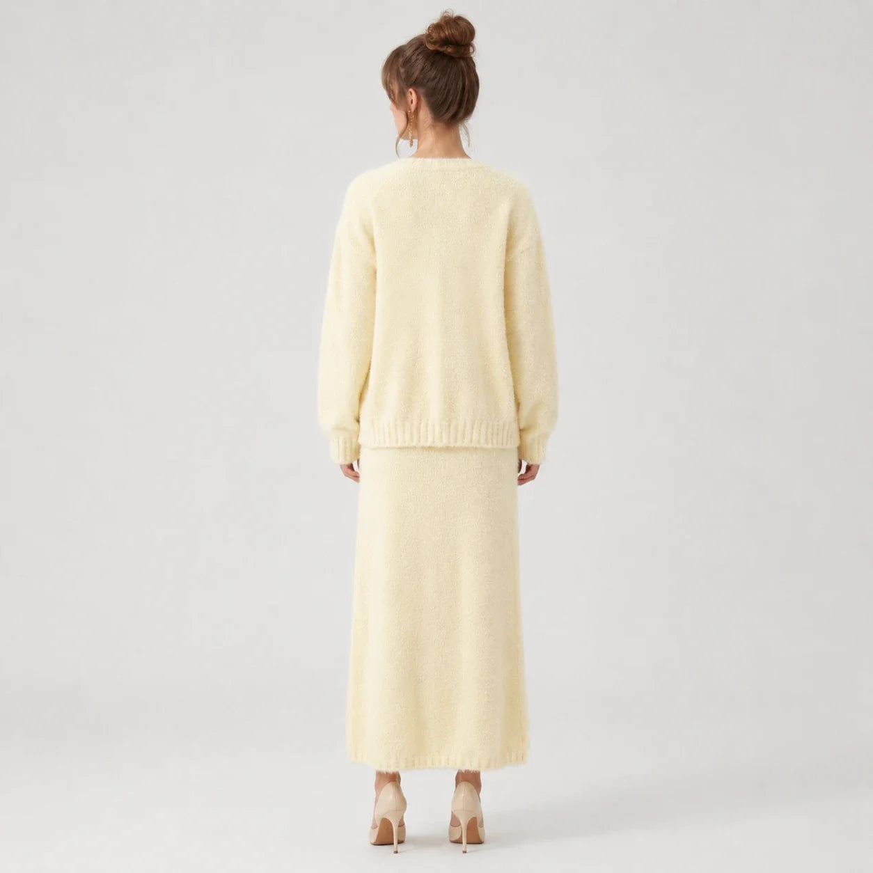 Fuzzy Knit Skirt Set WHD0606605
