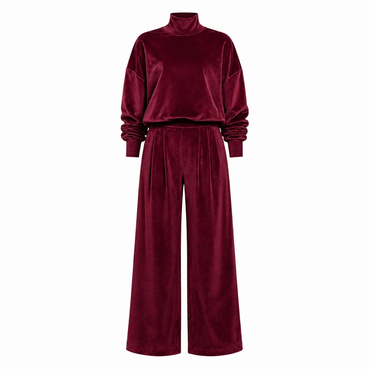 Mock Neck Wide Leg Set WHD0606606