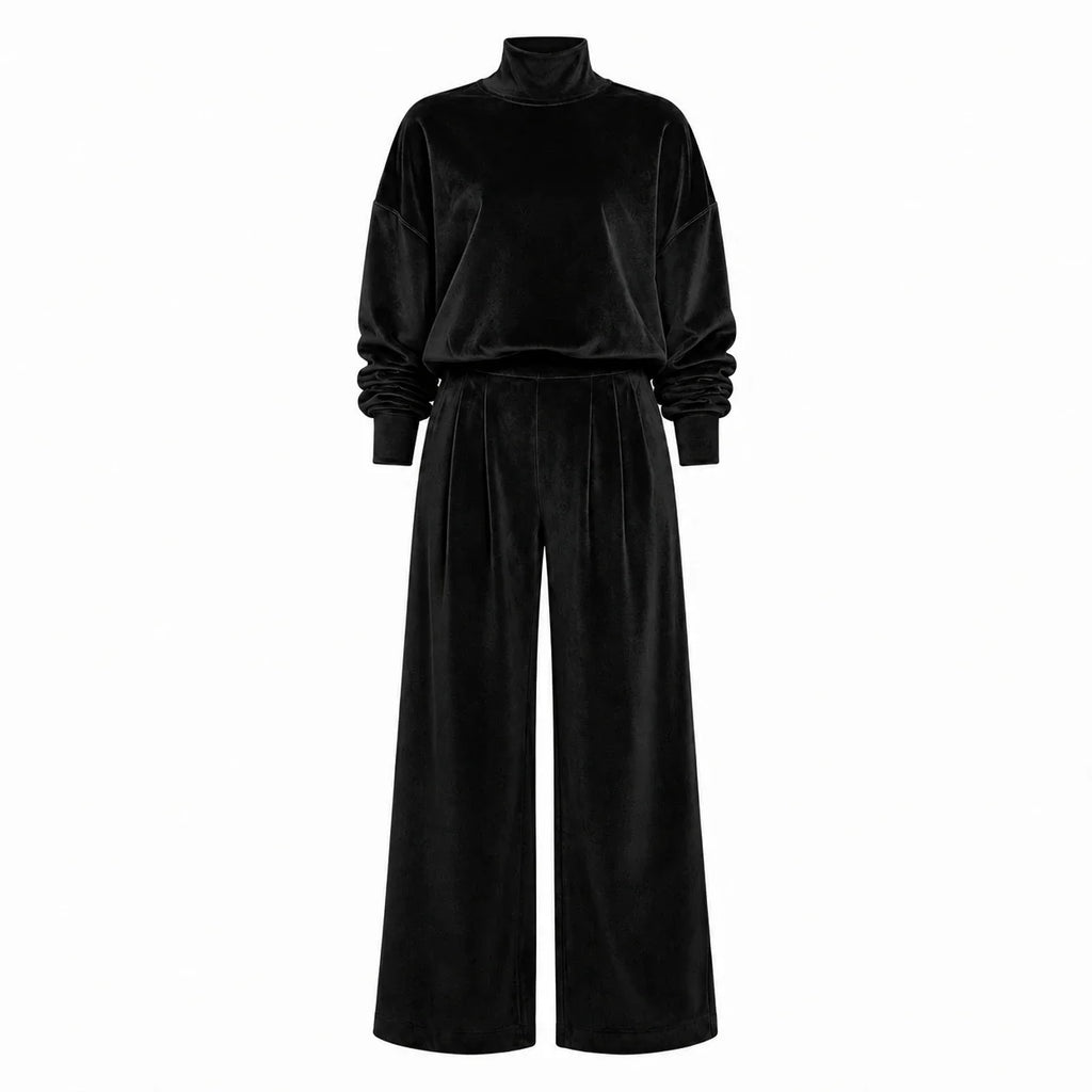 Mock Neck Wide Leg Set WHD0606606