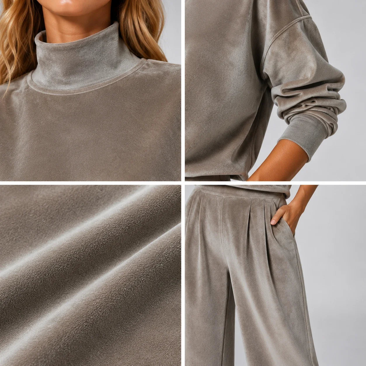 Mock Neck Wide Leg Set WHD0606606