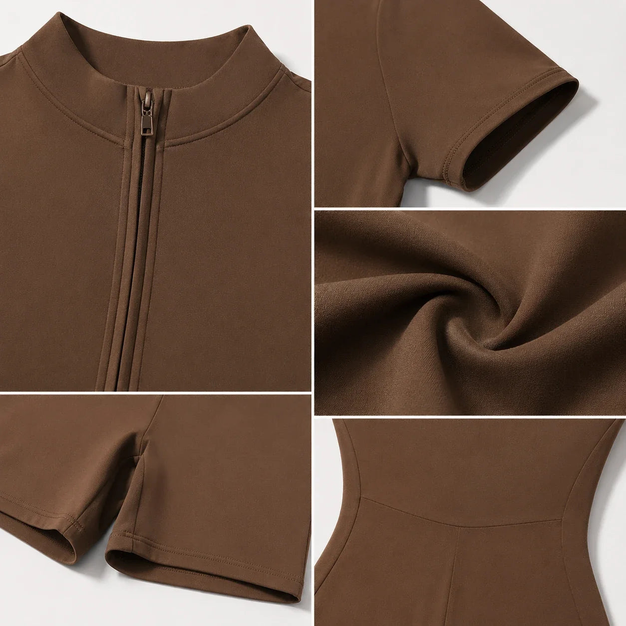 Short Sleeve Zip Romper WHD0606619