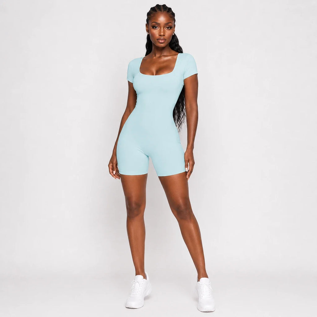Open Back Short Sleeve Romper WHD0606622