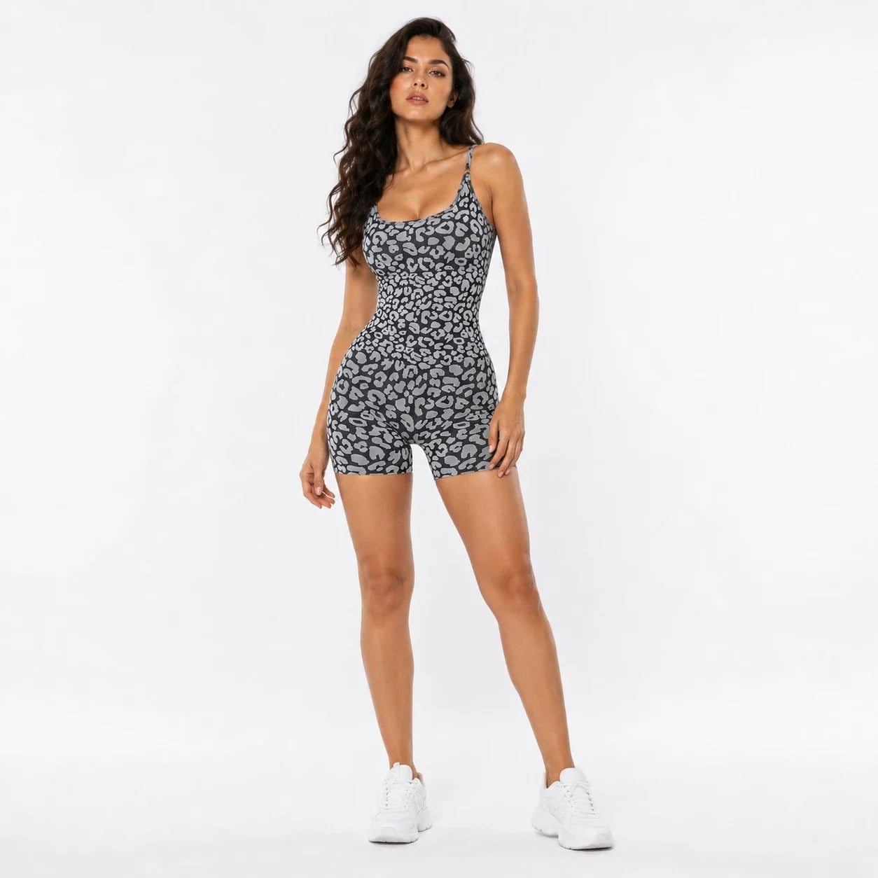 Leopard Print Active Romper WHD0606624