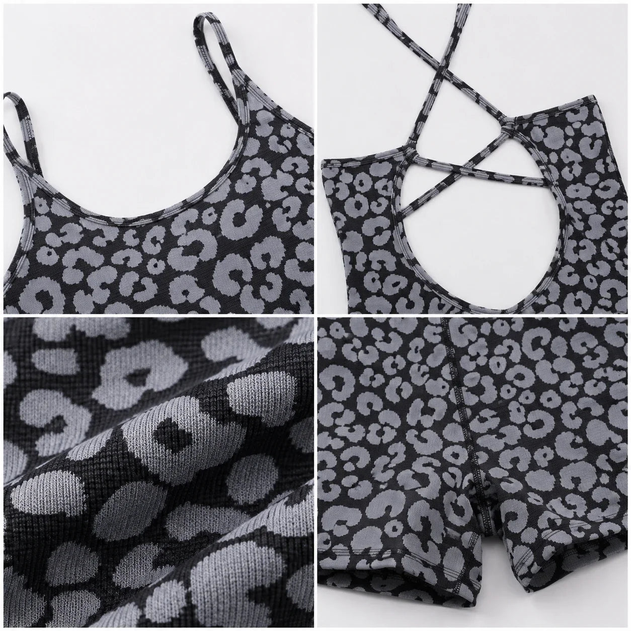 Leopard Print Active Romper WHD0606624