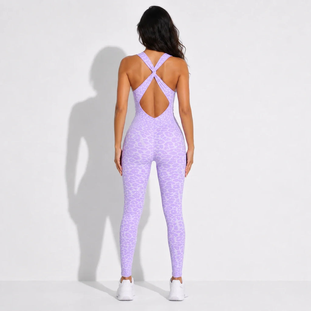 Leopard Cross-Back Active Jumpsuit WHD0606626