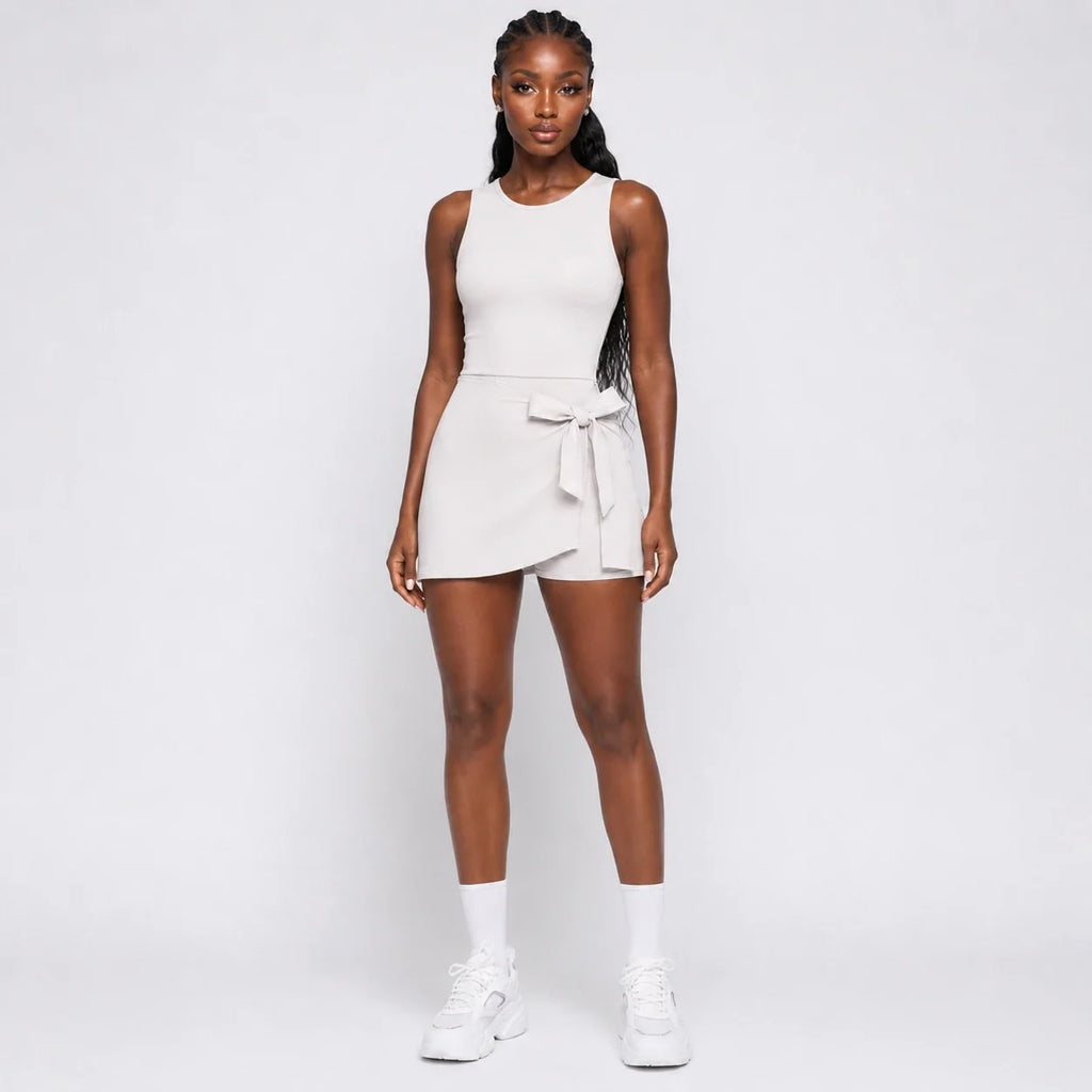 Tie Waist Tennis Romper Dress WHD0606628