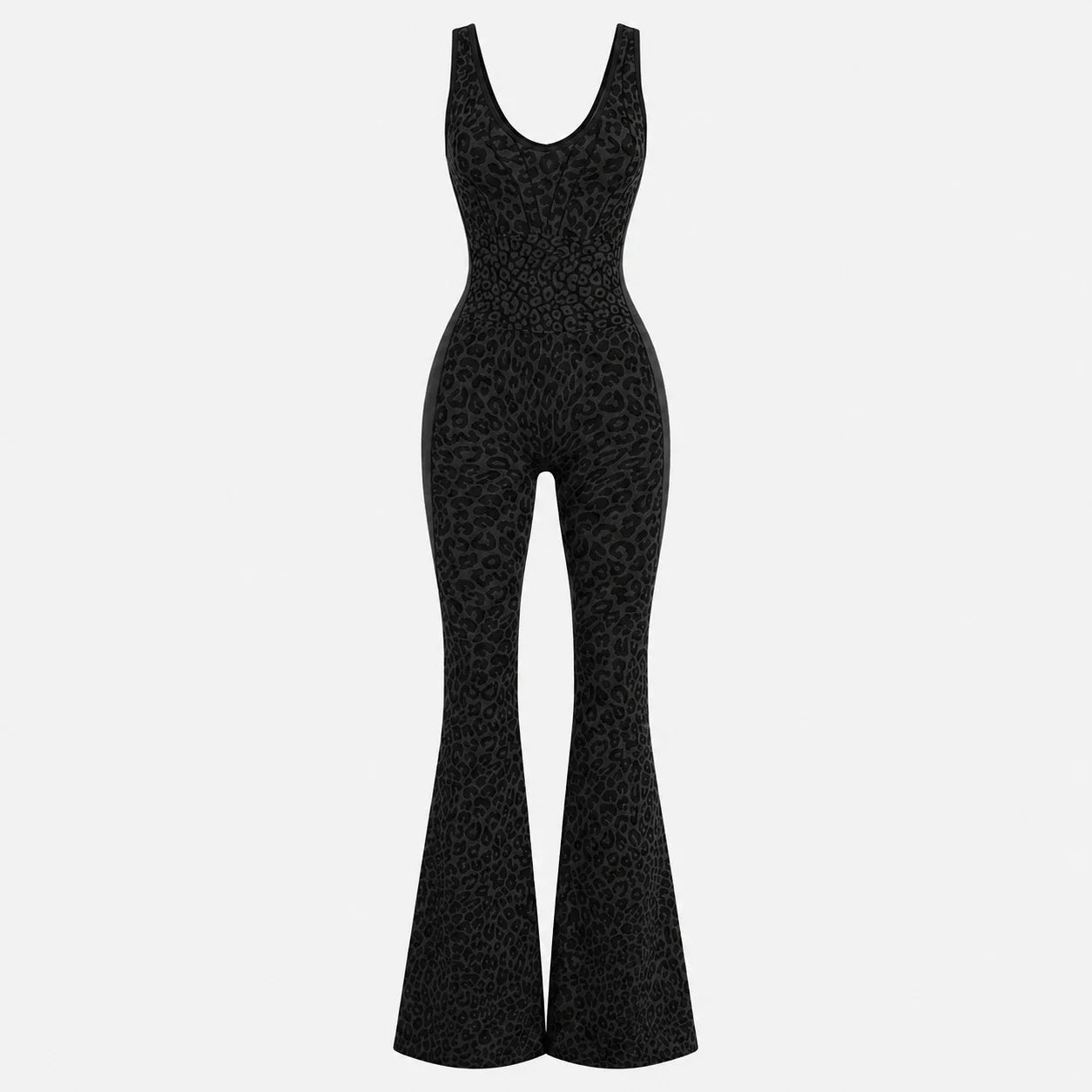 Leopard Print Flare Jumpsuit WHD0606630