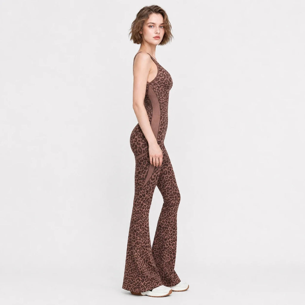 Leopard Print Flare Jumpsuit WHD0606630