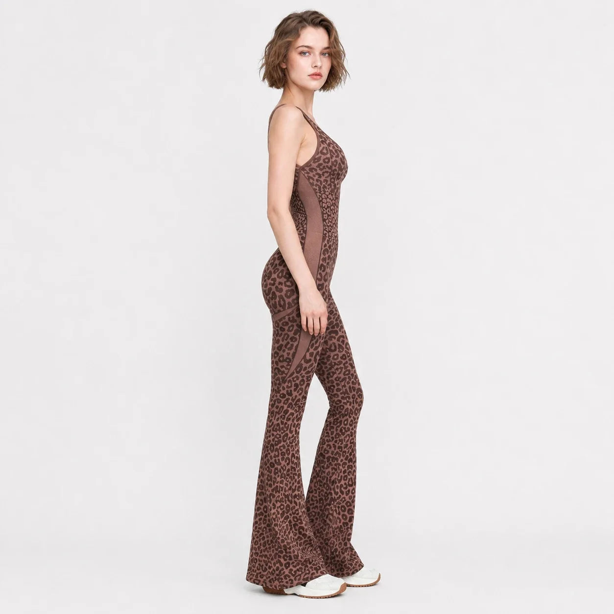 Leopard Print Flare Jumpsuit WHD0606630