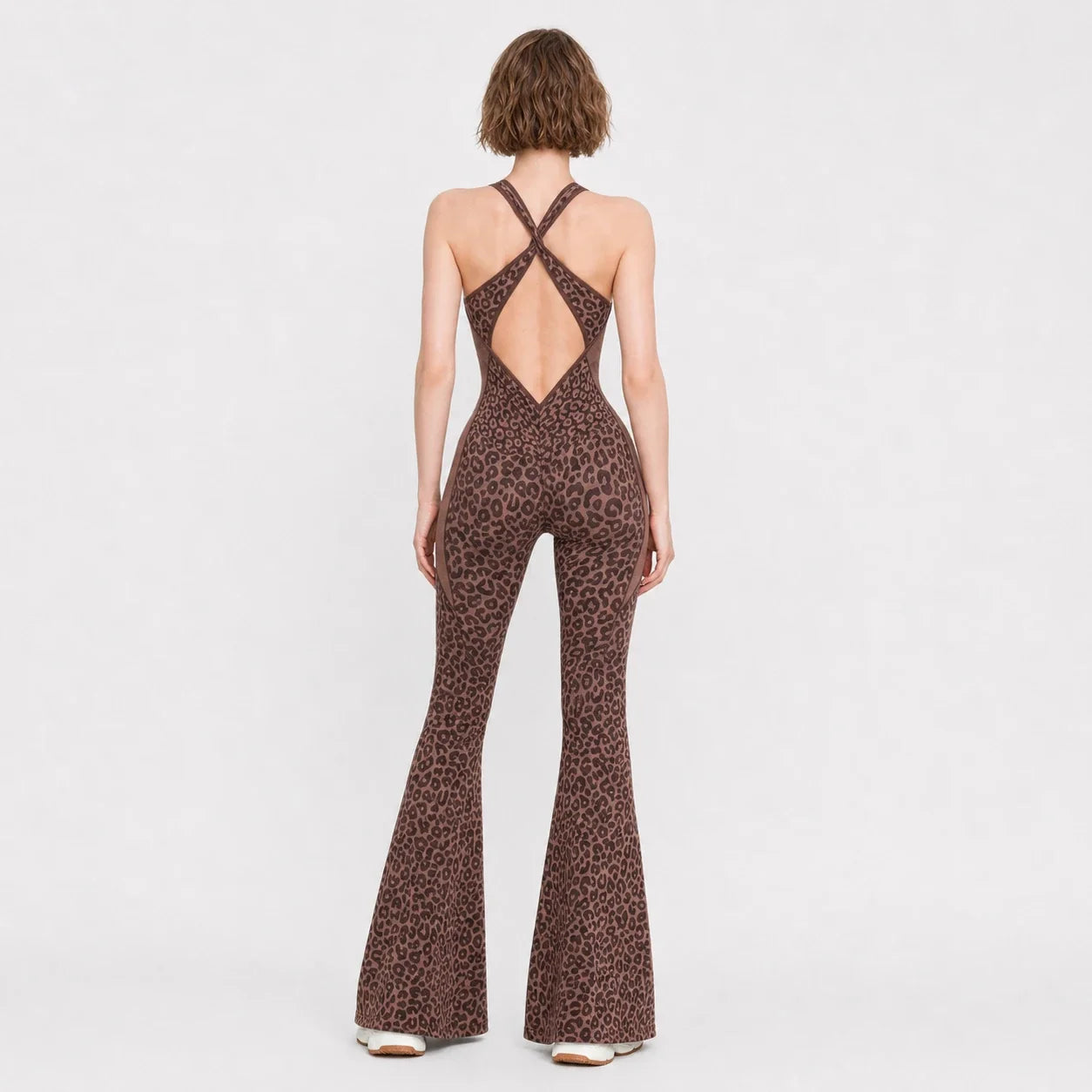Leopard Print Flare Jumpsuit WHD0606630