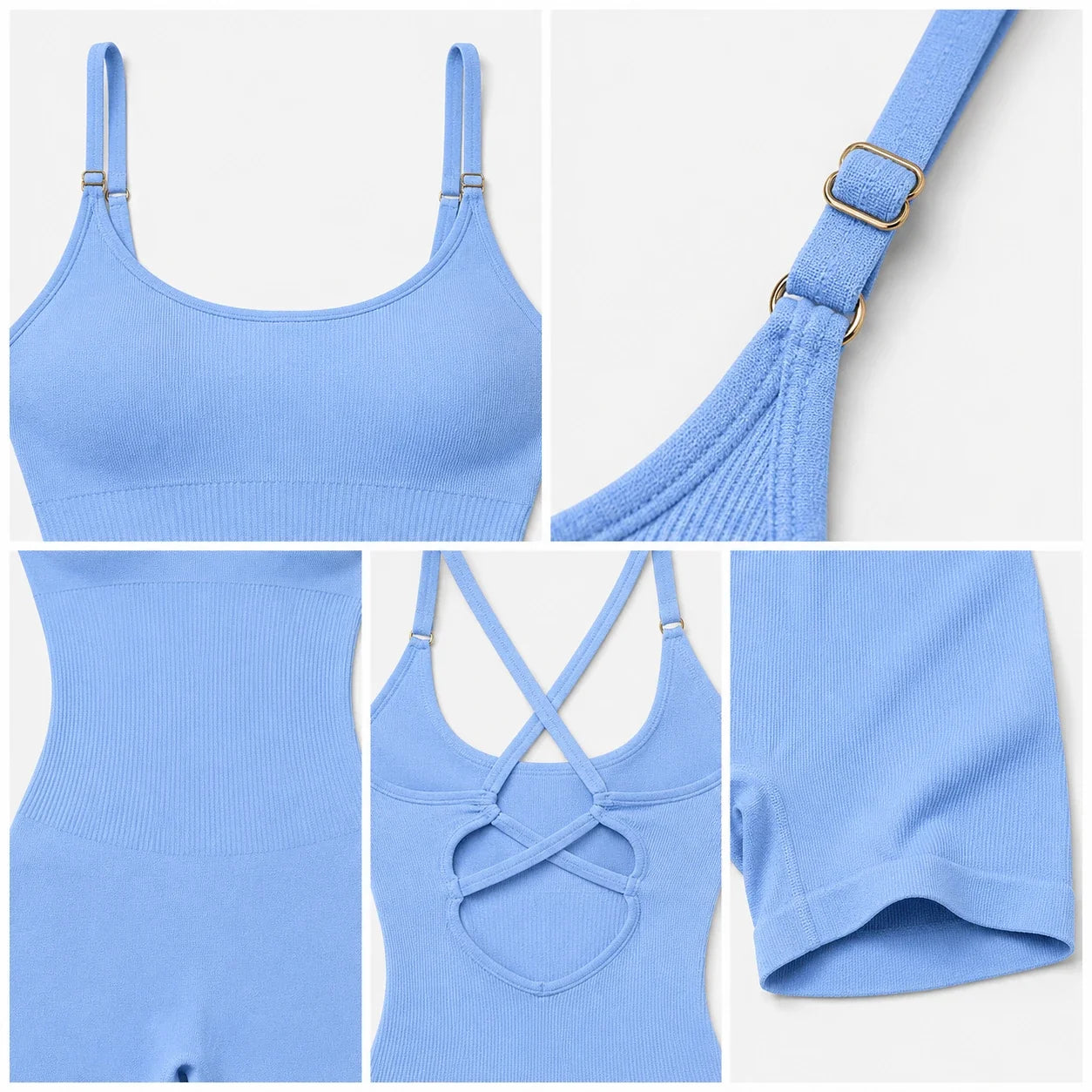 Ribbed Yoga Romper WHD0606631