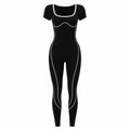Contrast Piping Athletic Jumpsuit WHD0606632