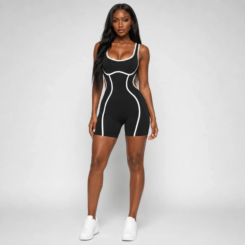 Contrast Trim Cutout Romper WHD0606633