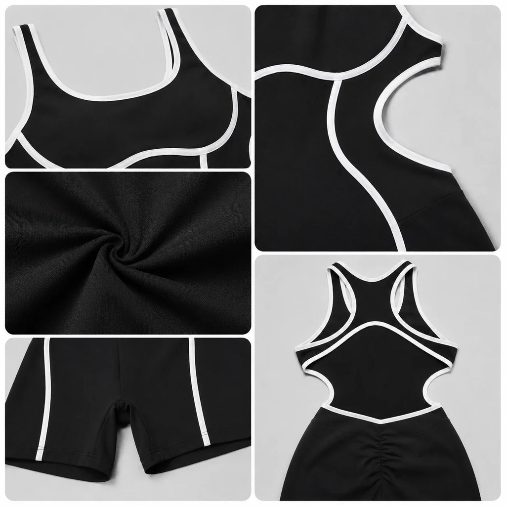 Contrast Trim Cutout Romper WHD0606633
