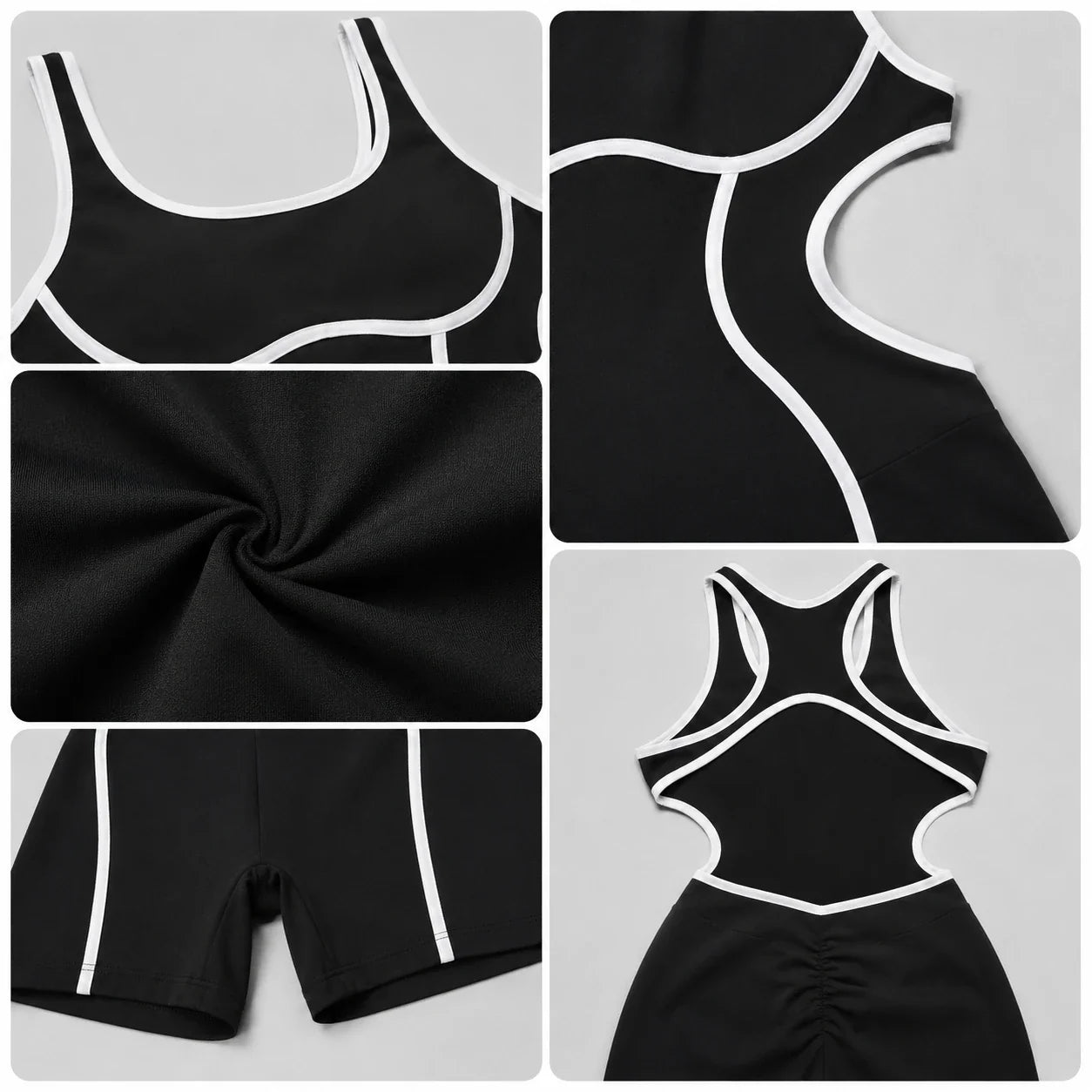 Contrast Trim Cutout Romper WHD0606633