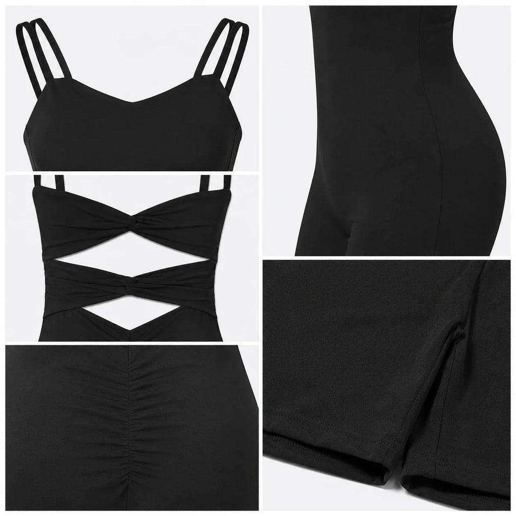 Double Strap Cutout Romper WHD0606634