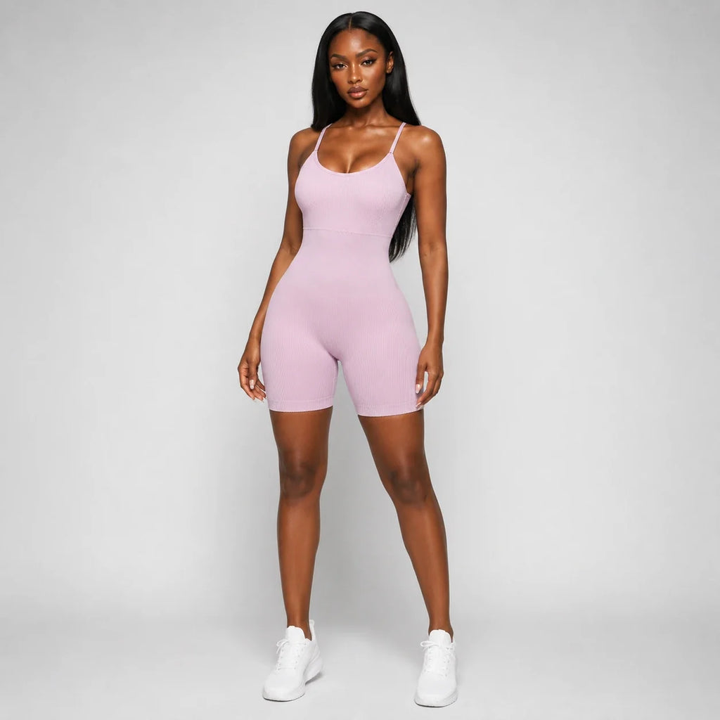 Ribbed Cross-Back Active Romper WHD0606637
