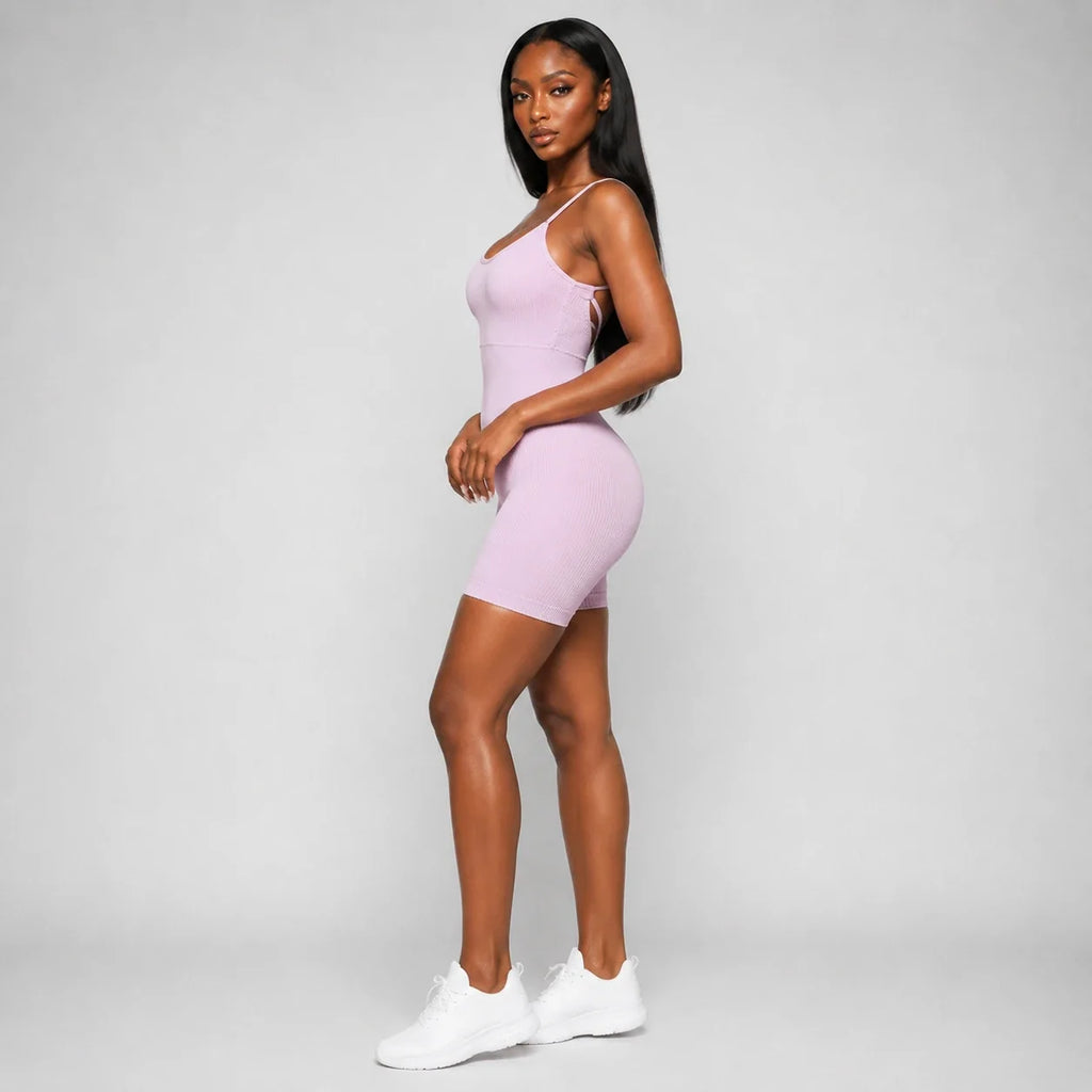 Ribbed Cross-Back Active Romper WHD0606637