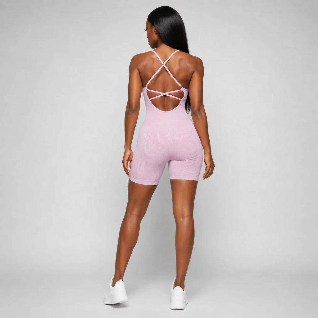 Ribbed Cross-Back Active Romper WHD0606637