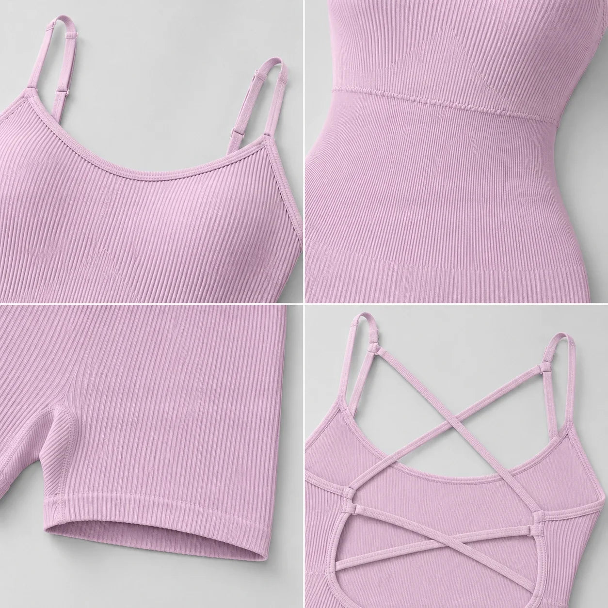 Ribbed Cross-Back Active Romper WHD0606637