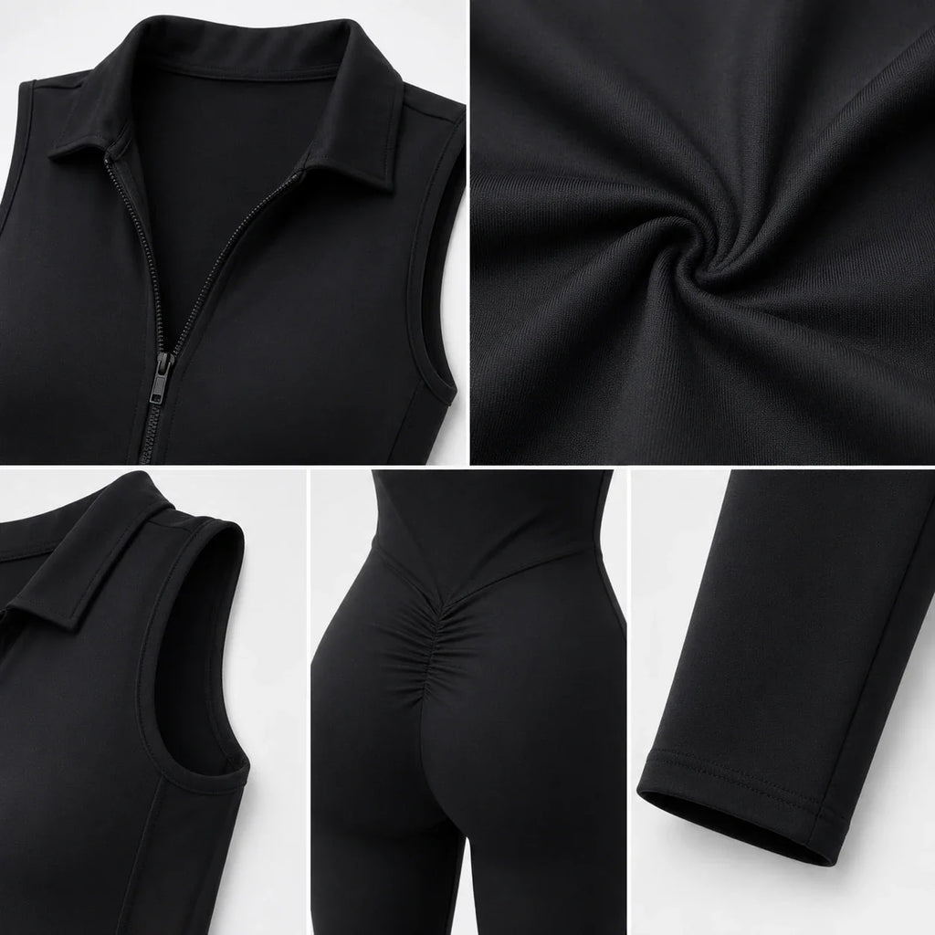 Zip Front Athletic Jumpsuit WHD0606638
