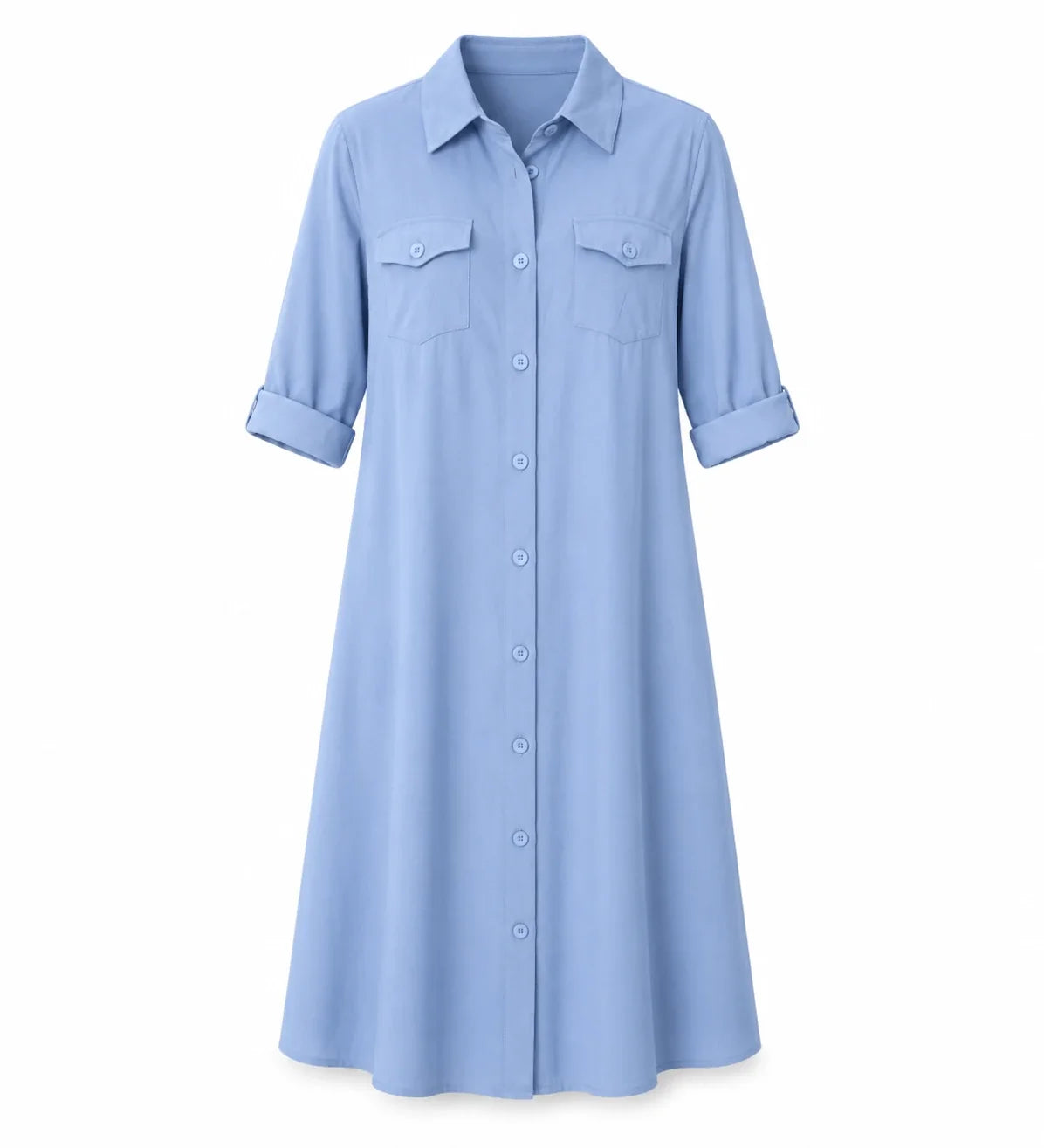 Light Blue Shirt Dress WHD0607007