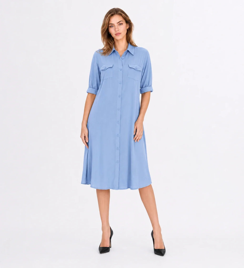 Light Blue Shirt Dress WHD0607007
