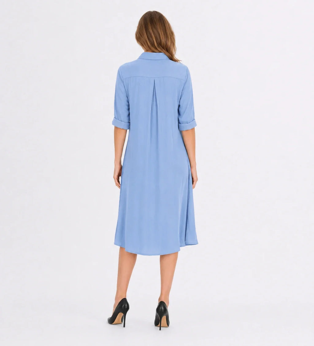 Light Blue Shirt Dress WHD0607007