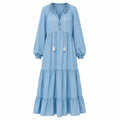 Ruffle Neck Tiered Maxi Dress WHD0607008