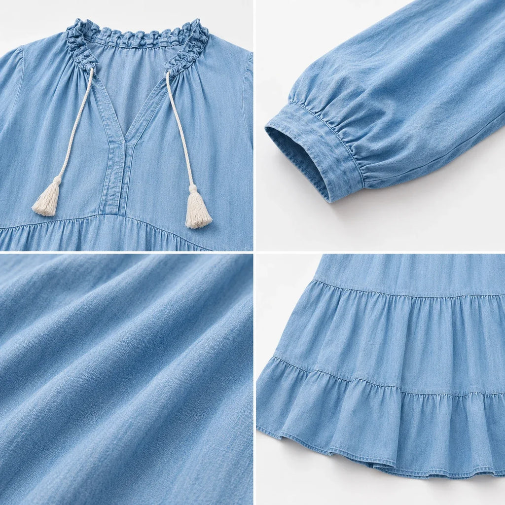 Ruffle Neck Tiered Maxi Dress WHD0607008