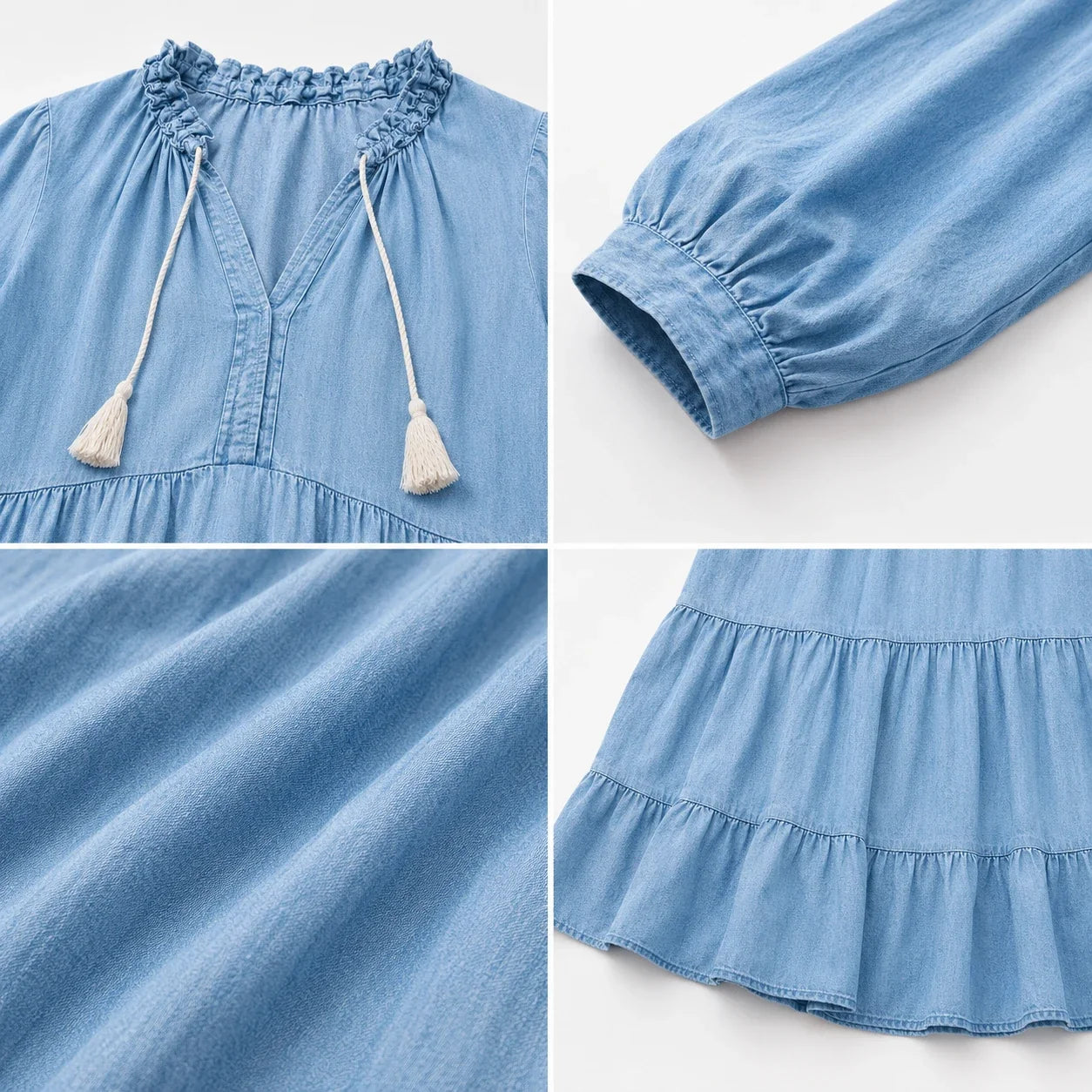 Ruffle Neck Tiered Maxi Dress WHD0607008
