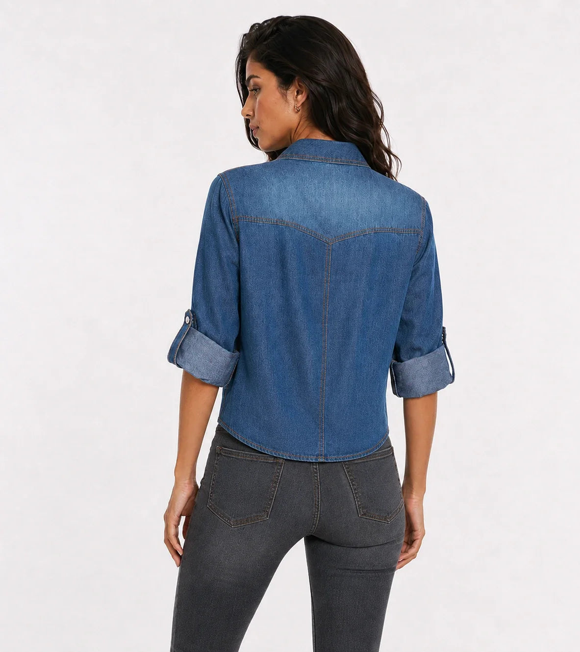 Tie-Front Denim Shirt Top WHD0607020