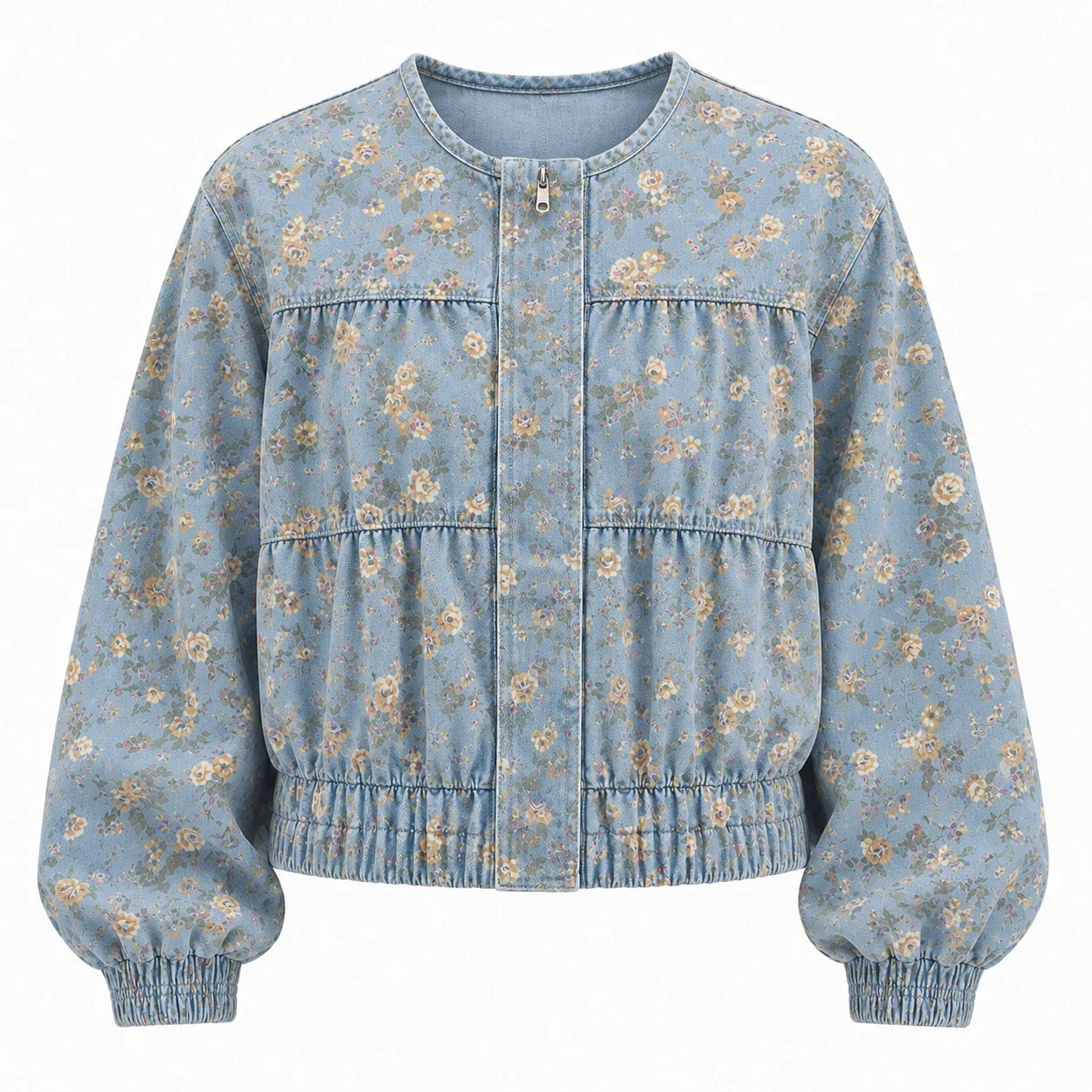 Floral Gathered Bomber Jacket WHD0607028