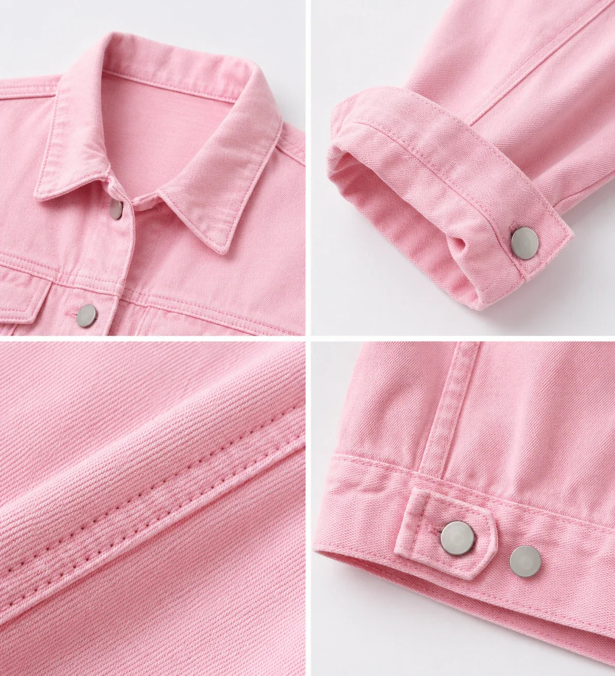 Oversized Pink Denim Jacket WHD0607030