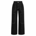 Contrast Stitch Wide Leg Utility Pants WHD0607042