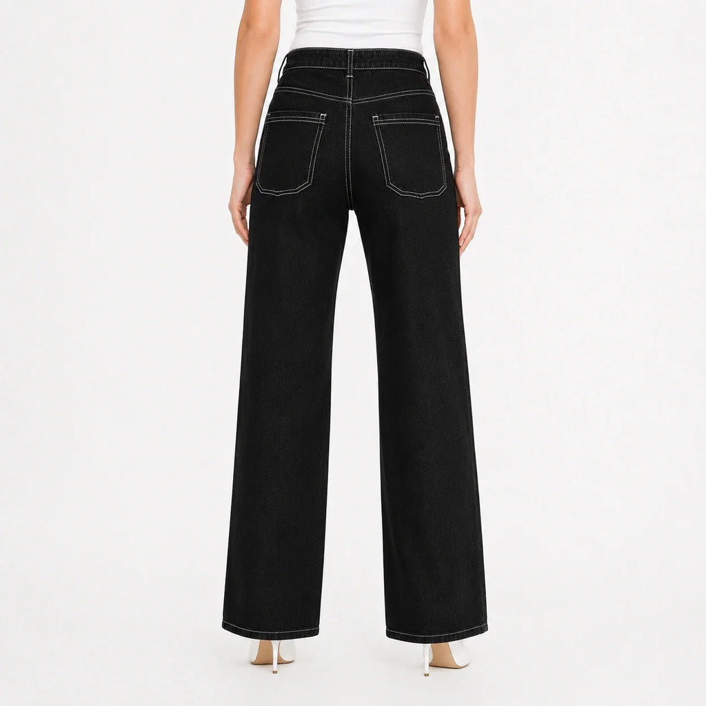 Contrast Stitch Wide Leg Utility Pants WHD0607042